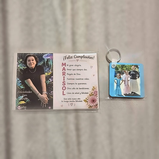 Pack imán y llavero personalizados con foto