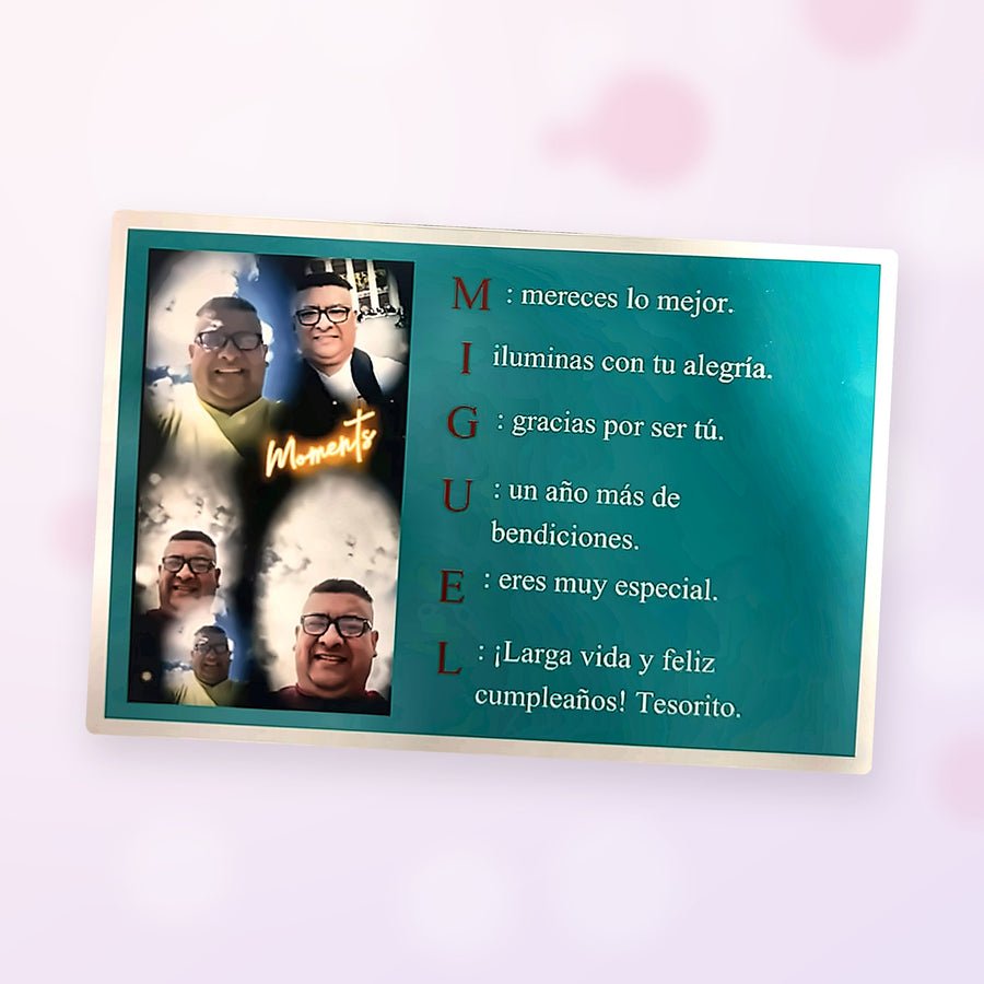 Imán acróstico «MIGUEL»